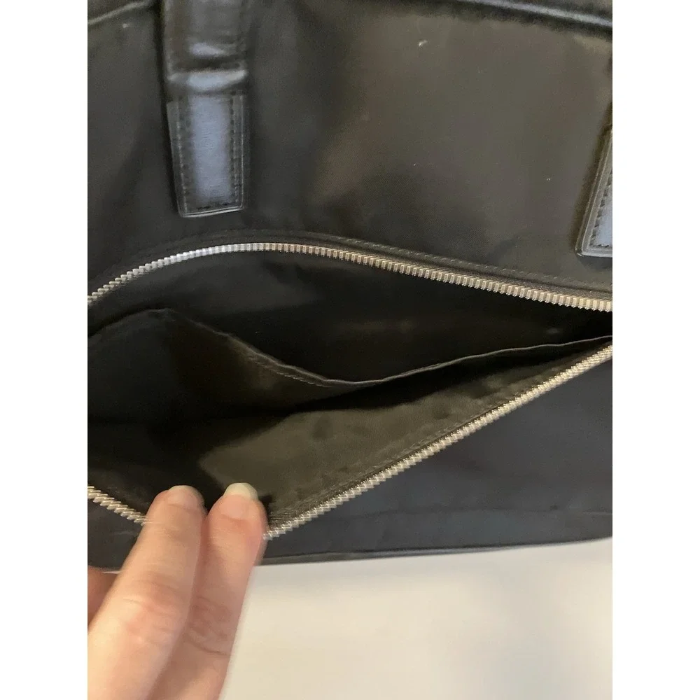 Tumi Slim Briefcase Laptop Bag Black Ballistic Nylon‎ Shoulder Strap Organizer